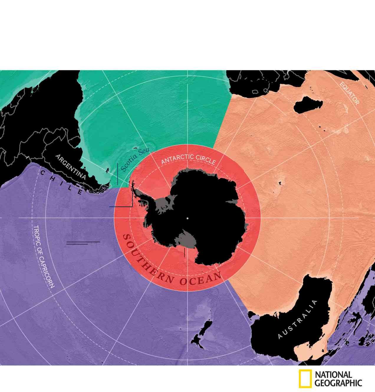 Southern Ocean border, Credit: National Geographic