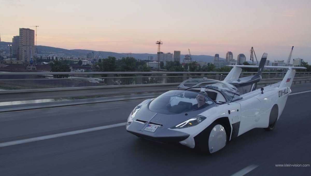 Flying AirCar on Road