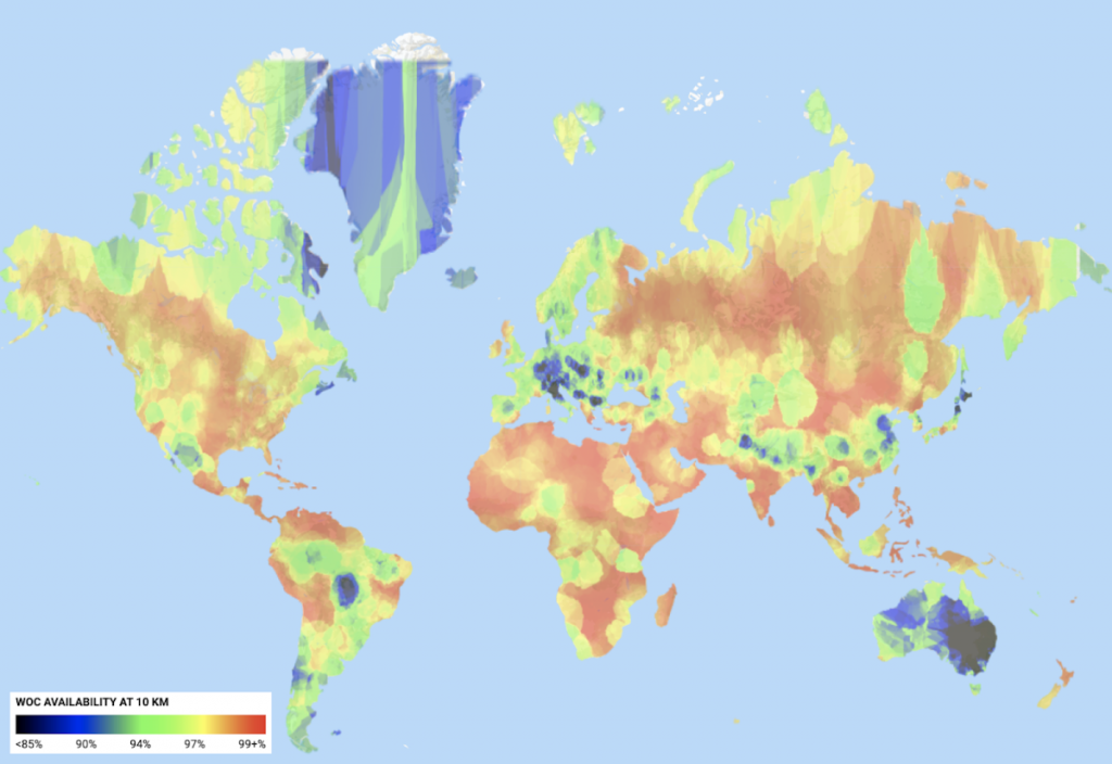 Visibility conditions for WOC performance globally. 